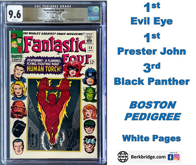 FANTASTIC FOUR #54 CGC 9.6 BOSTON PEDIGREE White Pages 1966 Marvel 3rd Black Panther 1st Prester John