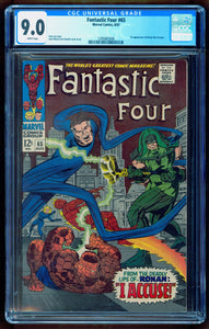 FANTASTIC FOUR #65 CGC 9.0 WHITE PAGES 💎 1st KREE RONAN AND SUPREME INTELLIGENCE