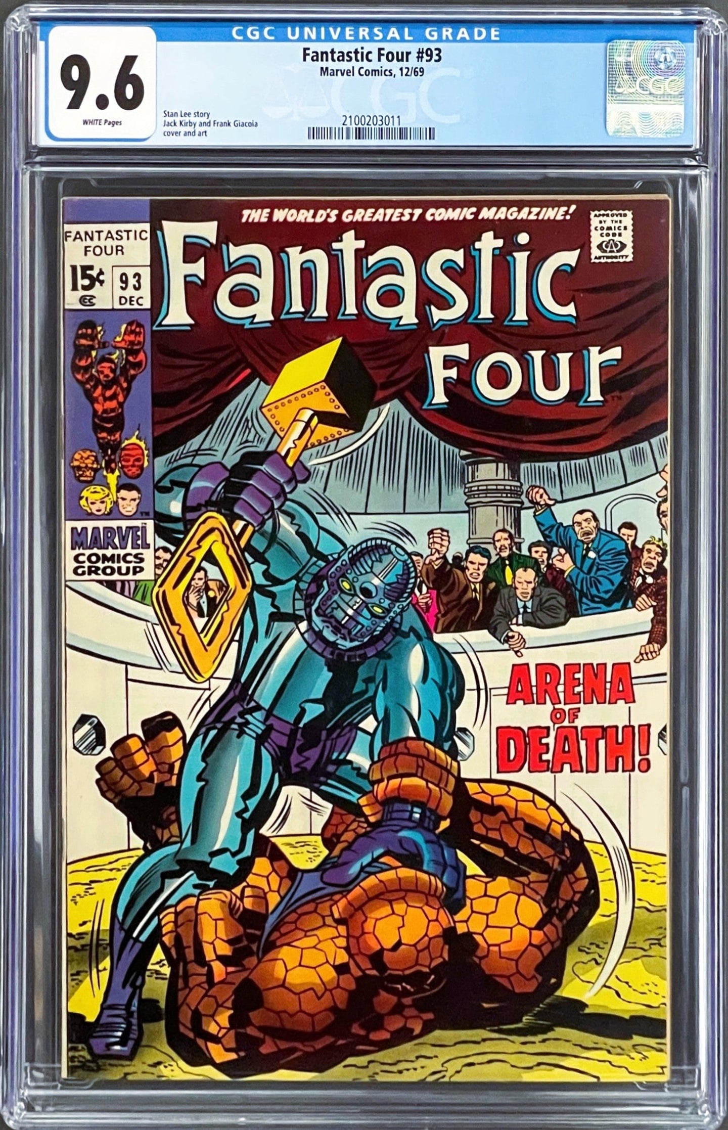 FANTASTIC FOUR #93 CGC 9.6 WHITE PAGES