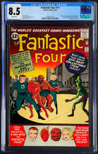 Load image into Gallery viewer, Fantastic Four #11 CGC 8.5 White Pages 1963 Marvel Comics Origin &amp; 1st Appearance Impossible Man.