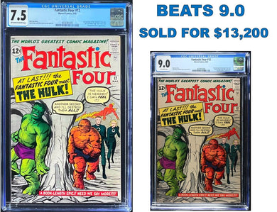Fantastic Four #12 CGC 7.5 1st Hulk Meeting 1963 Marvel Comics