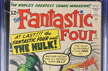Load image into Gallery viewer, Fantastic Four #12 CGC 7.5 Marvel Comics 1963 1st Hulk Meeting