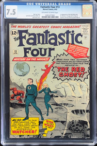 Fantastic Four #13 CGC 7.5 Marvel Comics 1963 1st Appearance Watcher Red Ghost (Unpressed)