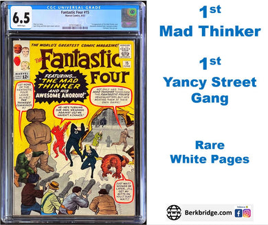 Fantastic Four #15 CGC 6.5 White 1st Appearance Mad Thinker 1963 Marvel Comics
