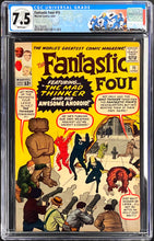 Load image into Gallery viewer, Fantastic Four #15 CGC 7.5 White 1st Appearance Mad Thinker 1963 Marvel Comics
