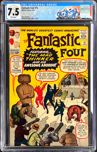 Fantastic Four #15 CGC 7.5 White 1st Appearance Mad Thinker 1963 Marvel Comics