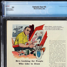 Load image into Gallery viewer, Fantastic Four #15 CGC 9.2 White Pages 1963 Marvel Comics 1st Appearance Mad Thinker (Upgrade Candidate)
