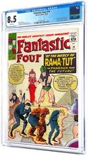 Load image into Gallery viewer, Fantastic Four #19 CGC 8.5 White Pages 1963 Marvel Comics 1st Appearance RAMA-TUT
