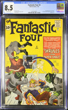 Load image into Gallery viewer, Fantastic Four #2 CGC 8.5 1962 Marvel Comics 1st Appearance Skrulls