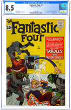 Load image into Gallery viewer, Fantastic Four #2 CGC 8.5 1962 Marvel Comics 1st Appearance Skrulls