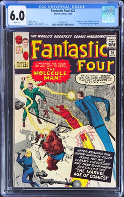 Fantastic Four #20 CGC 6.0 White 1st Molecule Man 1963 Marvel Comics