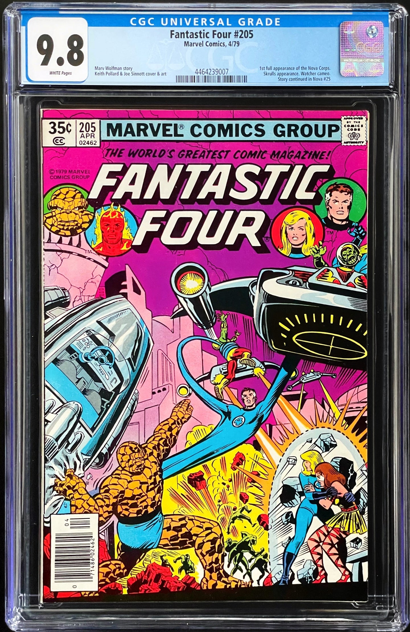 Fantastic Four #205 CGC 9.8 NEWSSTAND 1979 Marvel Comics 1st Nova Corps