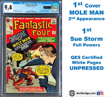 Fantastic Four #22 CGC 9.4 White 1964 Marvel 2nd Appearance Mole Man