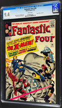 Load image into Gallery viewer, Fantastic Four #28 CGC 9.4 White Pages 1964 Marvel Comics 1st X-Men Meeting FF