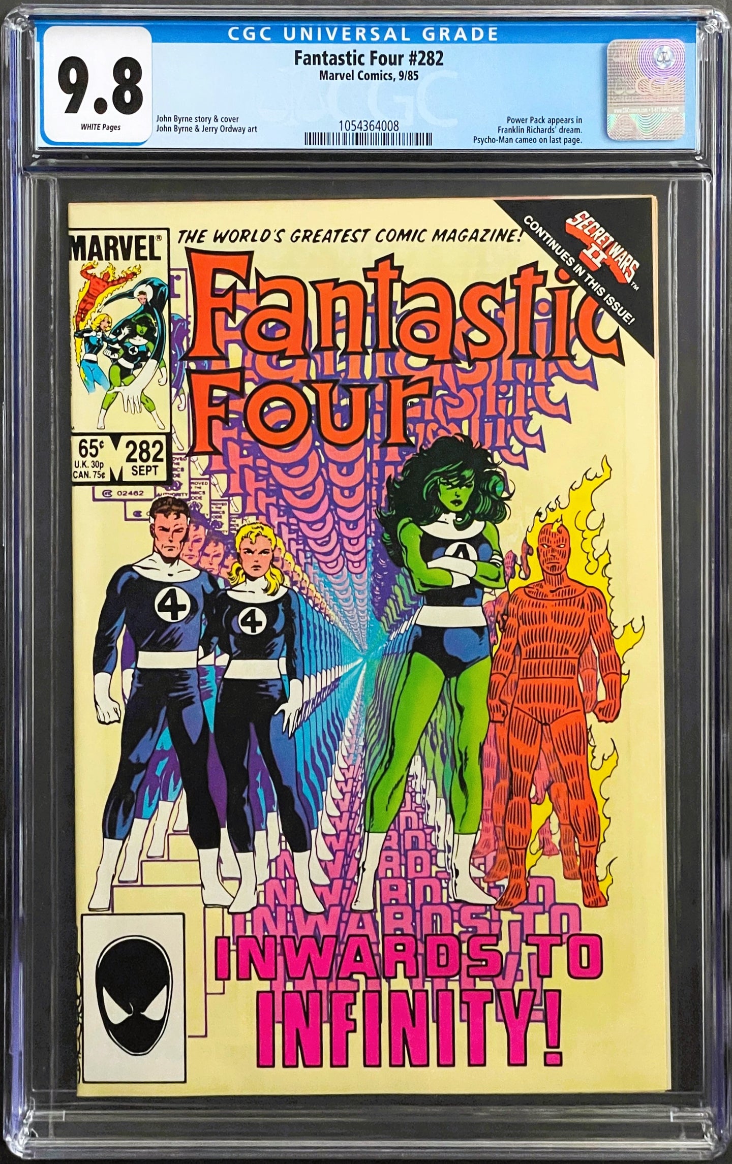 Fantastic Four #282 Marvel Comics 1985 CGC 9.8 White Secret Wars II Part 2 John Byrne