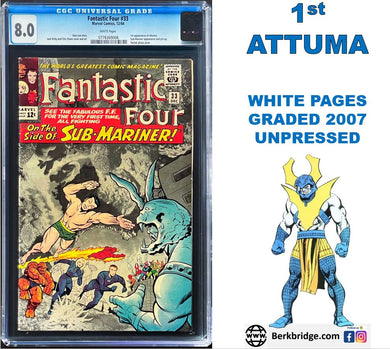 Fantastic Four #33 CGC 8.0 White 1964 Marvel Comics 1st Appearance Attuma