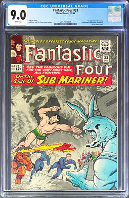 Fantastic Four #33 CGC 9.0 White 1964 Marvel Comics 1st Appearance Attuma