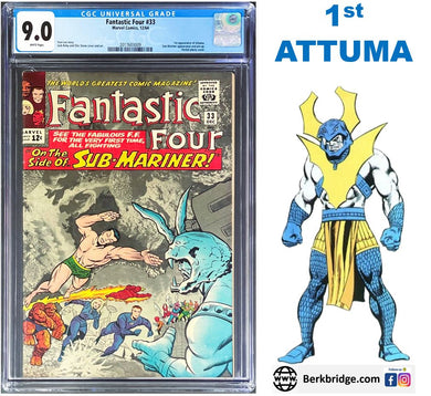 Fantastic Four #33 CGC 9.0 White 1964 Marvel Comics 1st Appearance Attuma