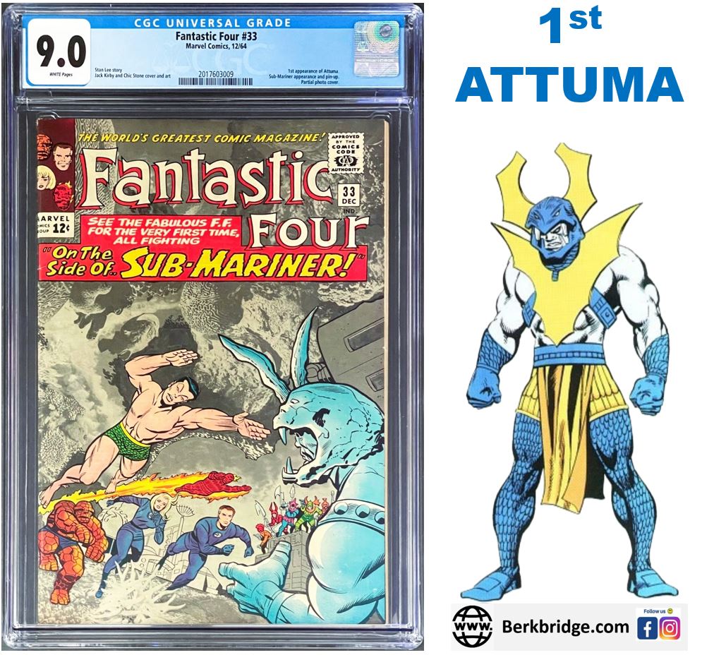 Fantastic Four #33 CGC 9.0 White 1964 Marvel Comics 1st Appearance Attuma