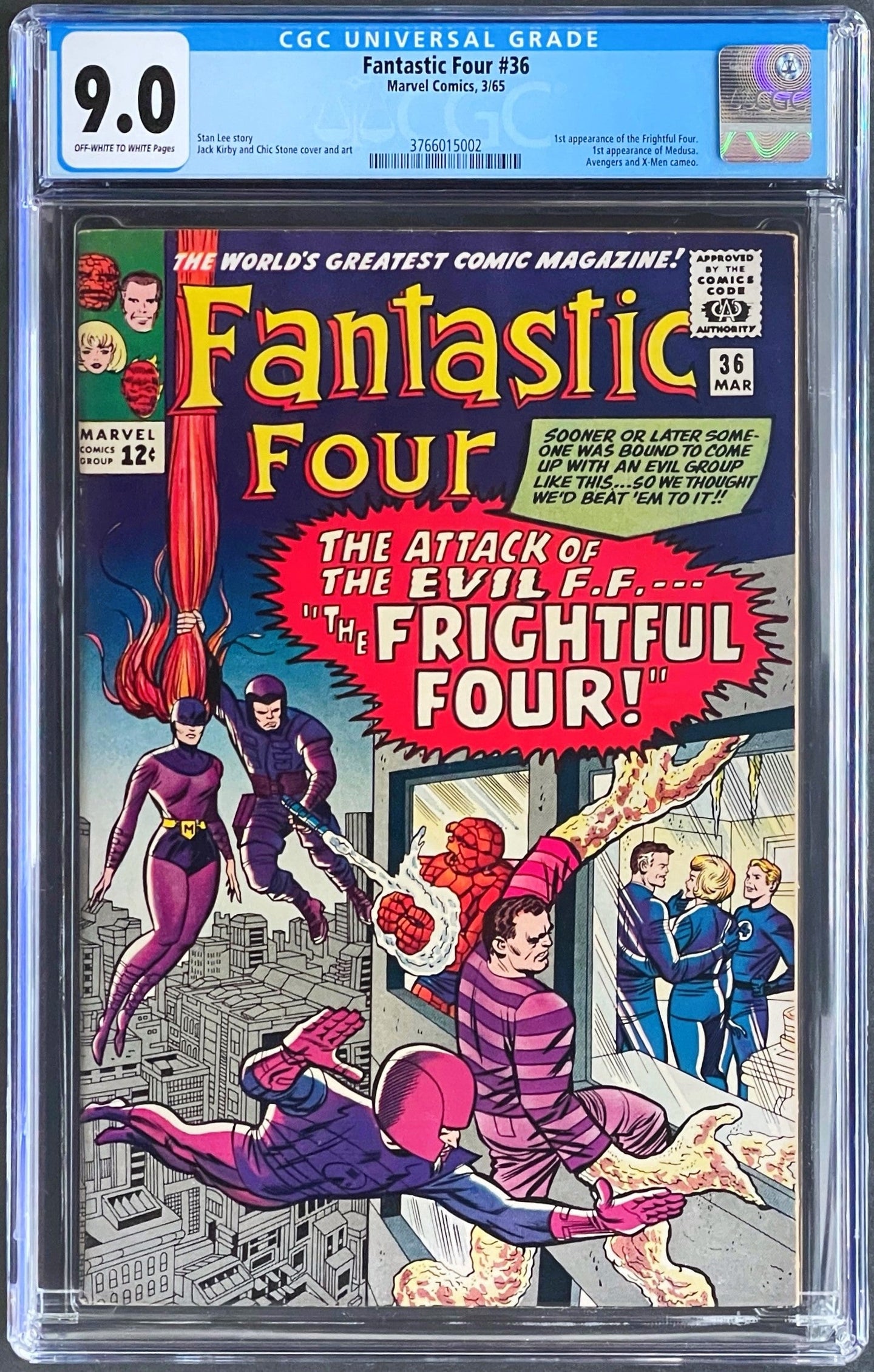Fantastic Four #36 CGC 9.0 Marvel 1965 1st Appearance Medusa Frightful 4