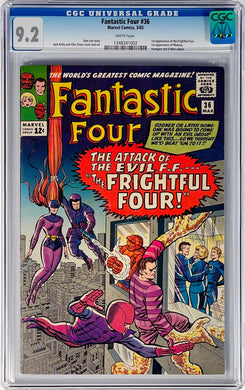 Fantastic Four #36 CGC 9.2 White Pages 1965 Marvel Comics 1st Appearance Medusa Frightful Four