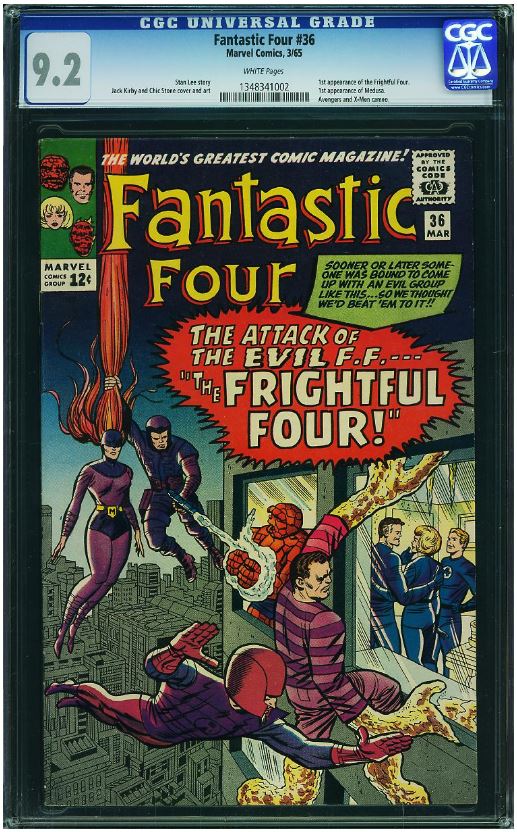 Fantastic Four #36 CGC 9.2 White Pages 1965 Marvel Comics 1st Appearance Medusa Frightful Four
