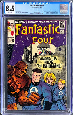 Fantastic Four #45 CGC 8.5 White 1965 Marvel Comics 1st Appearance Inhumans