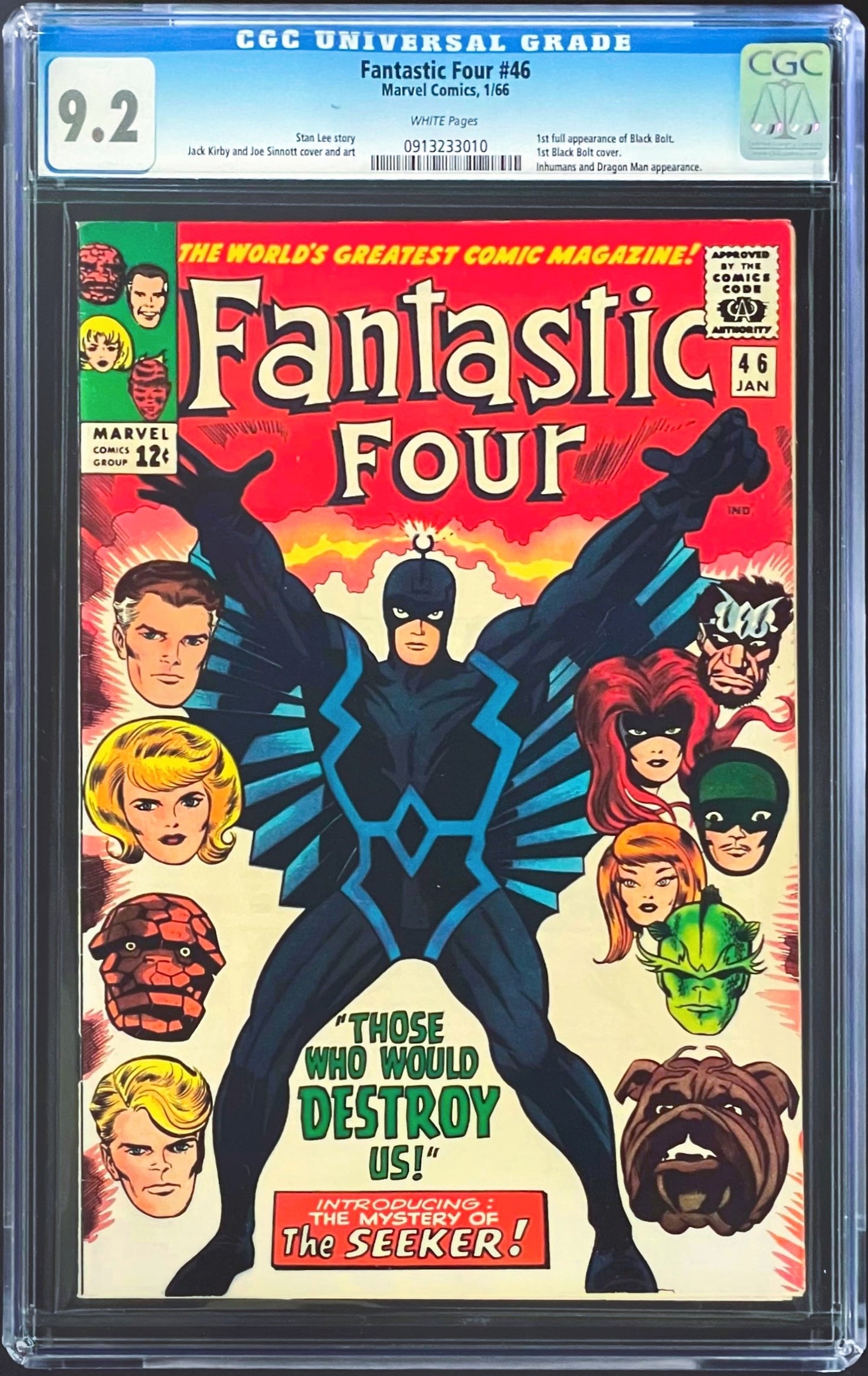 Fantastic Four #46 CGC 9.2 White 1966 Marvel Comics 1st Full Appearance Black Bolt