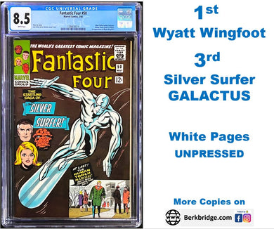Fantastic Four #50 CGC 8.5 White 1966 Marvel Comics Silver Surfer Galactus Trilogy