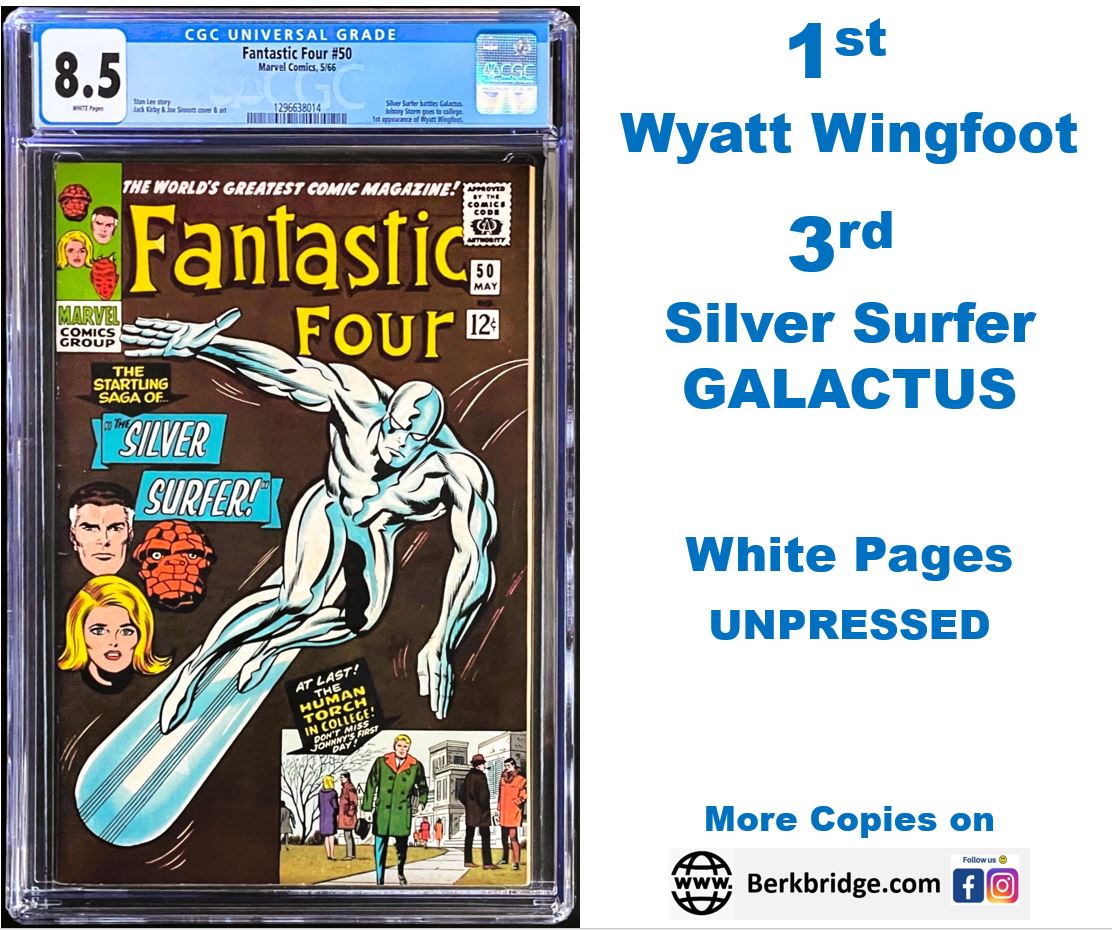 Fantastic Four #50 CGC 8.5 White 1966 Marvel Comics Silver Surfer Galactus Trilogy