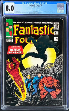 Fantastic Four #52 CGC 8.0 WHITE 1966 Marvel Comics 1st Appearance Black Panther