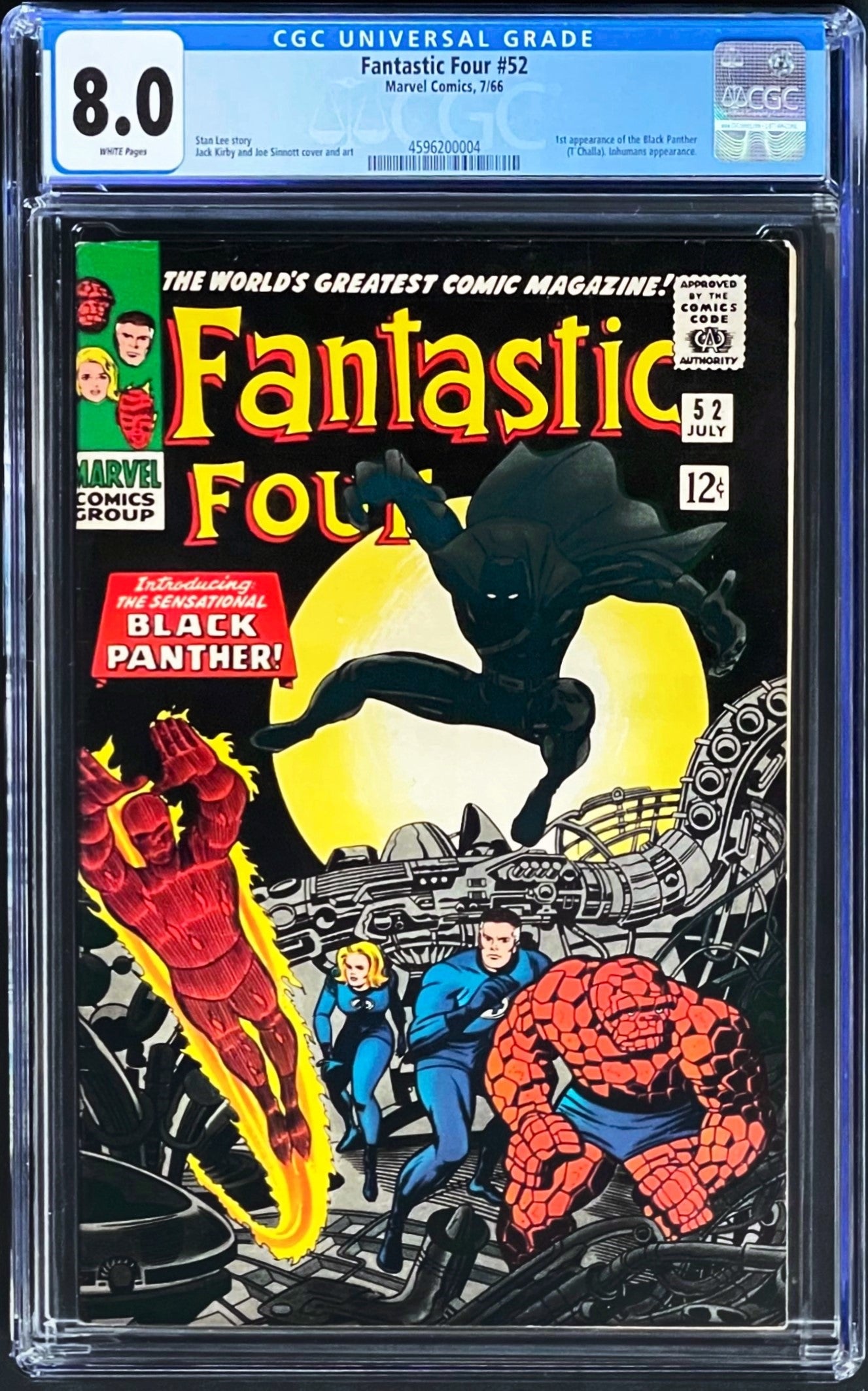 Fantastic Four #52 CGC 8.0 WHITE 1966 Marvel Comics 1st Appearance Black Panther