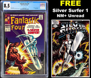 Fantastic Four #55 CGC 8.5 White 1966 Marvel Comics Thing vs. Silver Surfer