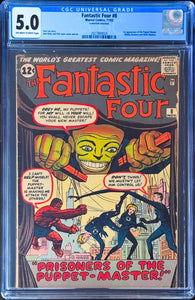 Fantastic Four #8 CGC 5.0 1962 Marvel Comics 1st Puppet Master Alicia Masters