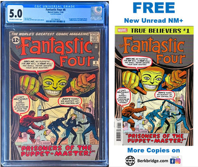 Fantastic Four #8 CGC 5.0 1962 Marvel Comics 1st Puppet Master Alicia Masters