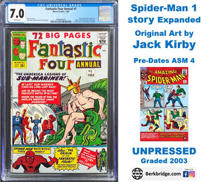 Fantastic Four Annual #1 CGC 7.0 White 1963 Marvel Comics 1st Appearance