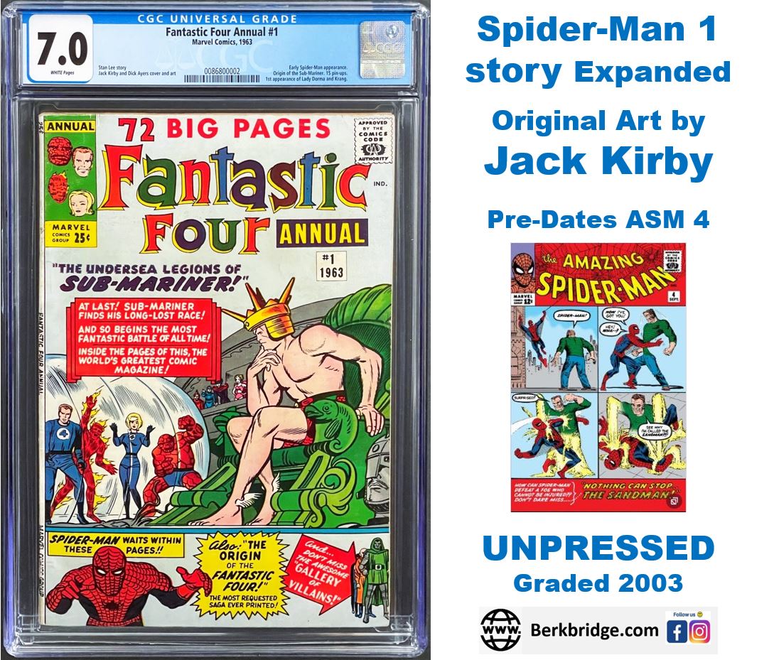Fantastic Four Annual #1 CGC 7.0 White 1963 Marvel Comics 1st Appearance