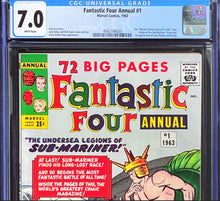 Load image into Gallery viewer, Fantastic Four Annual #1 CGC 7.0 White Pages 1963 Marvel Comics Amazing Spider-Man 5th Appearance