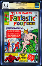 Load image into Gallery viewer, Fantastic Four Annual #1 CGC 7.5 SS 1963 Marvel Comics Signed Jack Kirby (1 of 1)
