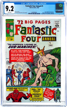 Load image into Gallery viewer, Fantastic Four Annual #1 CGC 9.2 White Pages 1963 Marvel Comics Amazing Spider-Man 5th Appearance