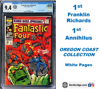 Fantastic Four Annual #6 CGC 9.4 White 1968 Marvel Comics 1st Appearance Franklin Richards 1st Annihilus