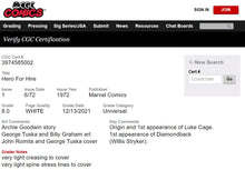 Load image into Gallery viewer, Hero for Hire #1 CGC 8.0 White Pages 1972 Marvel Comics 1st Appearance Luke Cage (UNPRESSED)