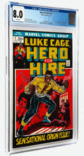 Load image into Gallery viewer, Hero for Hire #1 CGC 8.0 White Pages 1972 Marvel Comics 1st Appearance Luke Cage (UNPRESSED)