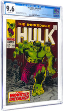 Load image into Gallery viewer, Incredible Hulk #105 CGC 9.6 NM+ 1968 Marvel Comics 1st Appearance Missing Link