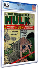 Load image into Gallery viewer, Incredible Hulk #4 CGC 8.5 OWW 1962 Marvel Comics Origin Hulk Retold