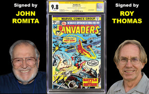 INVADERS #1 CGC 9.8 SS WHITE PAGES 💎 SIGNED JOHN ROMITA & ROY THOMAS