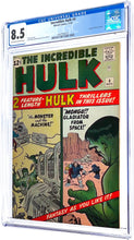 Load image into Gallery viewer, Incredible Hulk #4 CGC 8.5 OWW 1962 Marvel Comics Origin Hulk Retold