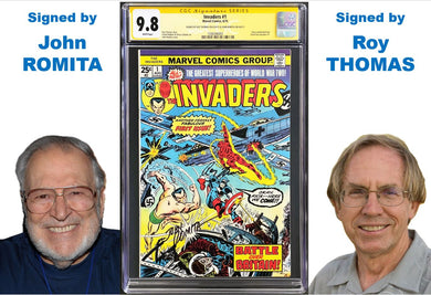 Invaders #1 CGC 9.8 SS 1975 Marvel Comics 2x Signed John Romita Roy Thomas