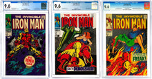 Load image into Gallery viewer, Iron Man #1 #2 #3 CGC 9.6 NM+ 1968 Marvel Comics Set (3)