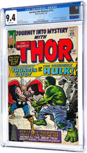 Load image into Gallery viewer, Journey Into Mystery #112 CGC 9.4 NM 1965 Marvel Comics Origin Loki Classic Hulk vs Thor Cover
